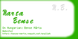 marta bense business card